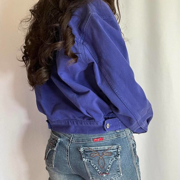 True Vintage 1980s Purple Guess Denim Jacket Small - Picture 2 of 4